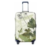 QMNSEHF Housse de protection pour valise de voyage, élastique, lavable, feuillage et herbes avec libellules ailées, housse de bagage anti-rayures en élasthanne pour bagages de 45,7 à 81,3 cm, Noir , S
