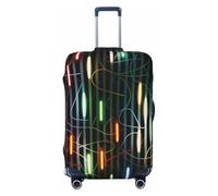 QMNSEHF Housse de protection pour valise de voyage, élastique, lavable, rayure et légère, en élasthanne, anti-rayures, convient aux bagages de 45,7 à 81,3 cm, Noir , M