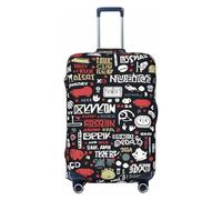 QMNSEHF Housse de protection pour valise, élastique, lavable, citations de jeu, housse de valise, housse de bagage en élasthanne anti-rayures pour bagages de 45,7 à 81,3 cm, Noir , XL