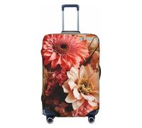 QMNSEHF Housse de protection pour valise, élastique, lavable, motif bouquet de fleurs, housse de valise, anti-rayures, en élasthanne, convient aux bagages de 45,7 à 81,3 cm, Noir , M