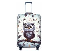 QMNSEHF Housse de protection pour valise, élastique, lavable, motif hibou, branches d'arbre, housse de valise anti-rayures en élasthanne, convient aux bagages de 45,7 à 81,3 cm, Noir , XL