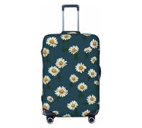 QMNSEHF Housse de protection pour valise, élastique, lavable, petite marguerite, anti-rayures, en élasthanne, convient aux bagages de 45,7 à 81,3 cm, Noir , XL