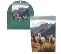 QMNSEHF Llamas in the andes Carte de vœux avec enveloppes Carte de remerciement pour homme et femme Carte d'anniversaire vierge pour Noël, Halloween, mariage Cartes de vœux pour toutes les occasions