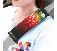 QMNSEHF Lot de 2 coussinets universels pour ceinture de sécurité de voiture - Motif fruits et fraises - Pour ceinture de sécurité - Accessoires d'intérieur de voiture