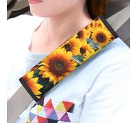 QMNSEHF Lot de 2 coussinets universels pour ceinture de sécurité de voiture - Plusieurs beaux tournesols - Pour harnais et landau - Pour ceinture de sécurité - Accessoires d'intérieur de voiture