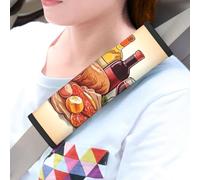 QMNSEHF Lot de 2 coussinets universels pour ceinture de sécurité de voiture - Pour harnais de nourriture et de boissons - Pour ceinture de sécurité - Accessoires d'intérieur de voiture