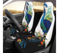 QMNSEHF Lot de 2 housses de siège avant universelles pour voitures, berlines, camions et VUS - Motif paon
