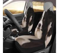 QMNSEHF Lot de 2 housses de siège avant universelles pour voitures, berlines, camions, SUV - Border Collie
