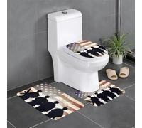 QMNSEHF Lot de 3 tapis de bain américains doux et absorbants, tapis de contour en forme de U, housse pour abattant de toilettes, tapis de bain antidérapant pour salle de bain, 61 x 40,6 cm