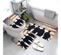 QMNSEHF Lot de 3 tapis de bain américains doux et absorbants, tapis de contour en forme de U, housse pour abattant de toilettes, tapis de bain antidérapant pour salle de bain, 80 x 50 cm