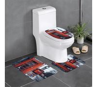 QMNSEHF Lot de 3 tapis de bain doux et absorbants avec tapis de bain en forme de U pour abattant de toilettes, tapis de bain antidérapant pour salle de bain, 61 x 40,6 cm