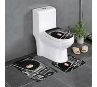 QMNSEHF Lot de 3 tapis de bain doux et absorbants en forme de U pour abattant de toilettes, tapis de bain antidérapant pour salle de bain et douche, 61 x 40,6 cm
