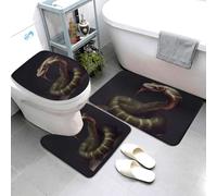 QMNSEHF Lot de 3 tapis de bain doux et absorbants, tapis de contour en forme de U, housse de couvercle de toilette, tapis de bain antidérapant pour salle de bain et douche, 80 x 50 cm