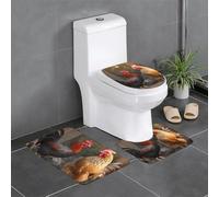 QMNSEHF Lot de 3 tapis de bain doux et absorbants, tapis de contour en forme de U, tapis de bain antidérapant pour abattant de toilettes, tapis de bain pour salle de bain, 61 x 40,6 cm
