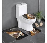 QMNSEHF Lot de 3 tapis de bain doux et absorbants, tapis de contour en forme de U, tapis de bain antidérapant pour abattant de toilettes, tapis de bain pour salle de bain, tapis de douche, 61 x 40,6