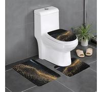 QMNSEHF Lot de 3 tapis de bain doux et absorbants, tapis de contour en forme de U, tapis de bain antidérapant pour abattant de toilettes, tapis de bain pour salle de bain, 61 x 40,6 cm
