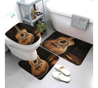 QMNSEHF Old west - Lot de 3 tapis de bain doux et absorbants, tapis de contour en forme de U, housse de couvercle de toilette, tapis de bain antidérapant pour salle de bain, tapis de douche, 80 x 50