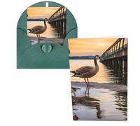 QMNSEHF Wild Goose by the Bridge Carte de vœux vierge avec enveloppes Carte de remerciement pour homme et femme Pour Noël, Halloween, mariage Cartes de vœux vierges pour toutes les occasions 10,2 x