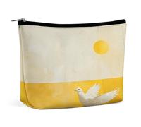 QMNVBDS A White Dove Flies By Trousse de toilette de voyage pour femme - Étanche - Petite pochette à fermeture éclair - Sac de voyage portable pour articles de toilette - Jolie pochette de maquillage