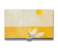 QMNVBDS A White Dove Flies Étui fin en métal pour cartes de visite pour homme et femme Taille unique, Style :
