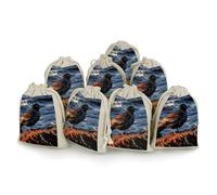 QMNVBDS Bird by Stone Lot de 8 sacs cadeaux en toile de jute avec cordon de serrage Petit sac à cordon de serrage