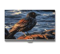 QMNVBDS Bird by Stone Porte-cartes de visite fin en métal pour homme et femme Taille unique, Style :