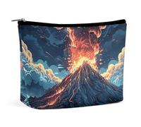 QMNVBDS Depicts A Volcano Trousse de toilette de voyage pour femme - Étanche - Petite pochette à fermeture éclair - Sacs de voyage portables pour articles de toilette - Jolie pochette de maquillage