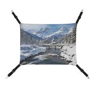 QMNVBDS Hamac d'hiver paysage dans les Alpes Hamac pour chat, furet, cochon d'Inde, rat, lit pour chat, chinchilla Hamster Hamac pour chat Hamac pour cage Fournitures pour chat Hamac pour animal