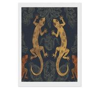 QMNVBDS Kit de peinture diamant 5D Gecko Lézards pour adultes et débutants - 30,5 x 40,6 cm