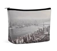 QMNVBDS Mumbai City Trousse de toilette de voyage pour femme - Étanche - Petite pochette à fermeture éclair - Portable - Pour articles de toilette - Jolie pochette de maquillage - Blanc, taille unique