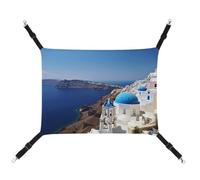 QMNVBDS Santorini Hamac pour chat avec vue sur la mer sur l'île grecque - Hamac pour furet - Hamac pour cochon d'Inde - Hamac à suspendre - Hamac pour chat - Hamac pour chat - Hamac pour chat - Hamac