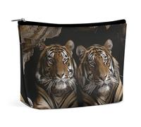 QMNVBDS Tiger in Cave Trousse de toilette de voyage pour femme - Imperméable - Petite pochette à fermeture éclair - Portable - Pour articles de toilette - Jolie pochette de maquillage - Blanc, taille