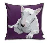 QMS CONTRACTING LIMITED English Bull Terrier Print Pillowcase Home Life Cotton Cushion Case 18 x 18 inches