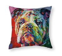 QMS ConTRACTING Limited Housse de coussin Motif bouledogue anglais 45 x 45 cm