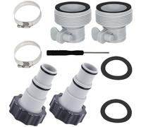 QMTCYXGS Lot de 4 adaptateurs de tuyau de piscine type A/B pour tuyaux de 3,25 cm et 3,8 cm, compatible avec les pompes filtrantes Intex, les raccords de piscine, les systèmes de saumure