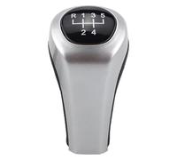 QMTVFSRH Pour BMW E53 E60 E61 E81 E82 E83 E84 E87 E90 E91 Pommeau Levier Vitesse Cuir Argenté Mat 5/6 Vitesses Pommeau Vitesse(5 Speed)
