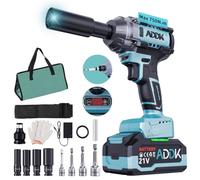 QMTXBYJ 750 Nm visseuse à impulsions, 21 V visseuse à impulsions à batterie avec 1 piles 4,0 Ah, 4 boussole, visseuse à impulsions brushless, tournevis à impulsions 1/2 pour voiture et utilisation