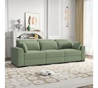 QMTXBYJ Canapé d'angle moderne 3 places, canapé trois places, canapé rembourré en velours côtelé, grand canapé convertible, canapé-lit avec coussins, canapé modulaire pour salon et appartement