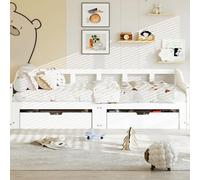 QMTXBYJ Canapé-lit 90 x 200, lit de jour extensible, lit de jour 90 x 200 cm, avec tiroir, cadre de lit rembourré multifonction pour 2 personnes, lit d'enfant 90 x 200 cm, sans matelas