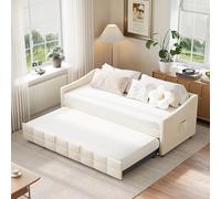 QMTXBYJ Canapé-lit Convertible 90/180 x 200 cm, Canapé Lits 2 Places avec sommier à Lattes, lit Simple rembourré Extensible, Canapé Extensible, Lits Banquette en Tissu Velours