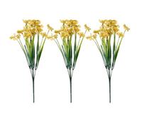 Qmv640 Lot de 21 fleurs d'extérieur en soie synthétique qui ne se décolorent pas, pour jardin, porche, fenêtre, décoration (jaune) Qmv640 (jaune, 35 cm)