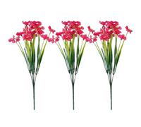 Qmv640 Lot de 21 fleurs d'extérieur en soie synthétique qui ne se décolorent pas pour jardin, porche, fenêtre, décoration (jaune) Qmv640 (rouge, 35 cm)