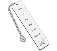 QMVMV Marque-page amusant pour les amoureux des animaux avec inscription « Just A Girl Who Loves Pigeons Pigeons » - Cadeau pour femme et fille - Inscription « Who Loves Pigeons »
