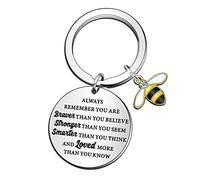 QMVMV Porte-clés « Always Remember You are Braver Than You Believe » pour femme et homme