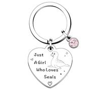 QMVMV Porte-clés amusant avec sceau « Just A Girl Who Loves Seals » - Cadeau pour femmes et filles - Porte-clés Who Loves Seals, Argenté., taille unique