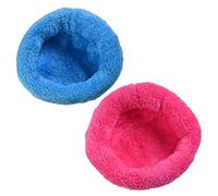 QMYS Lit d'hiver en peluche douce pour petit animal domestique - Tapis de cage pour cochon d'Inde, hamster - Coussin rond portable - Coussin apaisant et chaud - Pour intérieur et extérieur