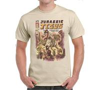 QN Jurassic Jesus T Shirt Funny Pun Dinosaur Religious Joke