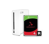 QNAP NAS Domestique à 1 Baie avec capacité de Stockage de 4 to, Ensemble de disques Seagate IronWolf préconfigurés, avec Ports 1 GbE (TS-133-14ST-US)