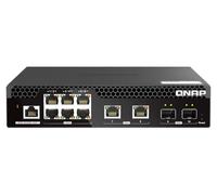 QNAP QSW-M2106R-2S2T-US Commutateur réseau géré 10 Ports 10 GbE et 2,5 GbE Couche 2, Gestion Web, Desktop/Rackmount (Demi-Largeur)