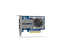 QNAP QXG-25G2SF-E810 Dual-port SFP28 25GbE network expansion card; low-profile form factor; PCIe Gen4 x8